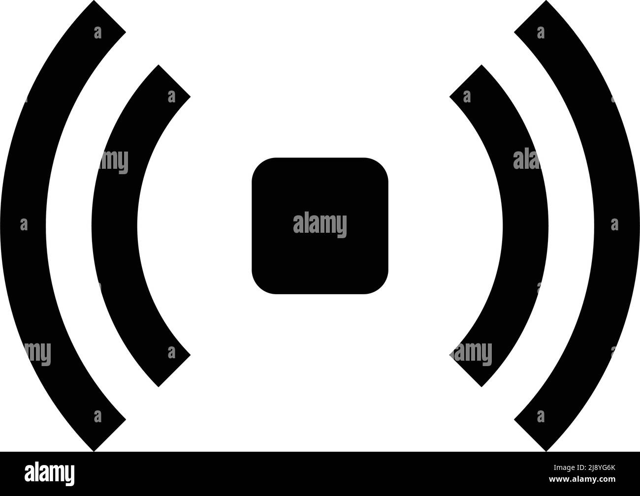 Vectors of radio waves. Icons that can be used for cell phones, Wi-Fi, etc. Editable vector. Stock Vector