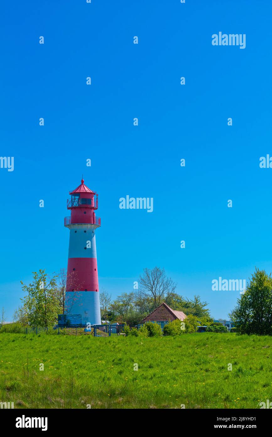Lighthouse Falshöft on the Baltic coast, Baltic Sea, Nieby community, Schleswig-Holstein, Northern Germany, Europe Stock Photo