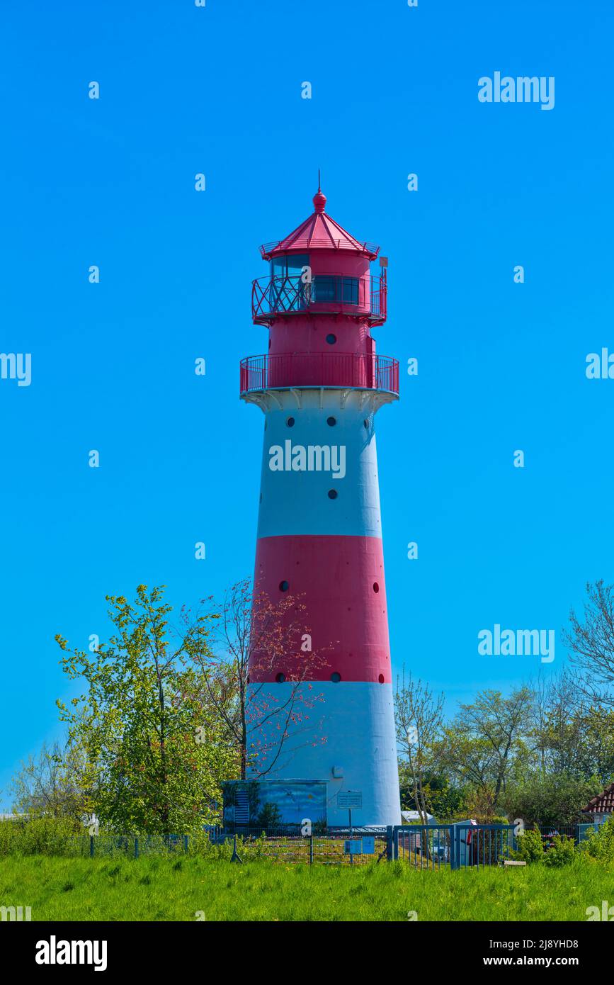 Lighthouse Falshöft on the Baltic coast, Baltic Sea, Nieby community, Schleswig-Holstein, Northern Germany, Europe Stock Photo