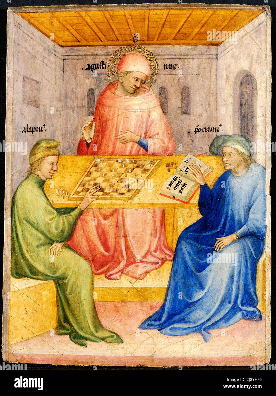 Nicolo di Pietro - Saint Augustine and Alypius are visited by Ponticianus 1413-15 Stock Photo
