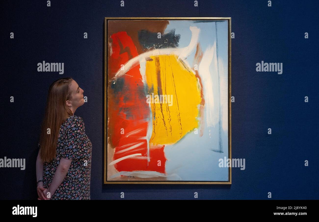 Christie’s, London, UK. 19 May 2022. Christie’s will offer The Collection of Sir Nicholas Goodison - British Art: Innovation and Craftsmanship in a live auction on 25 May. Image: Peter Lanyon, Two Close, 1962. Estimate £180,000-250,000. Credit: Malcolm Park/Alamy Live News. Stock Photo