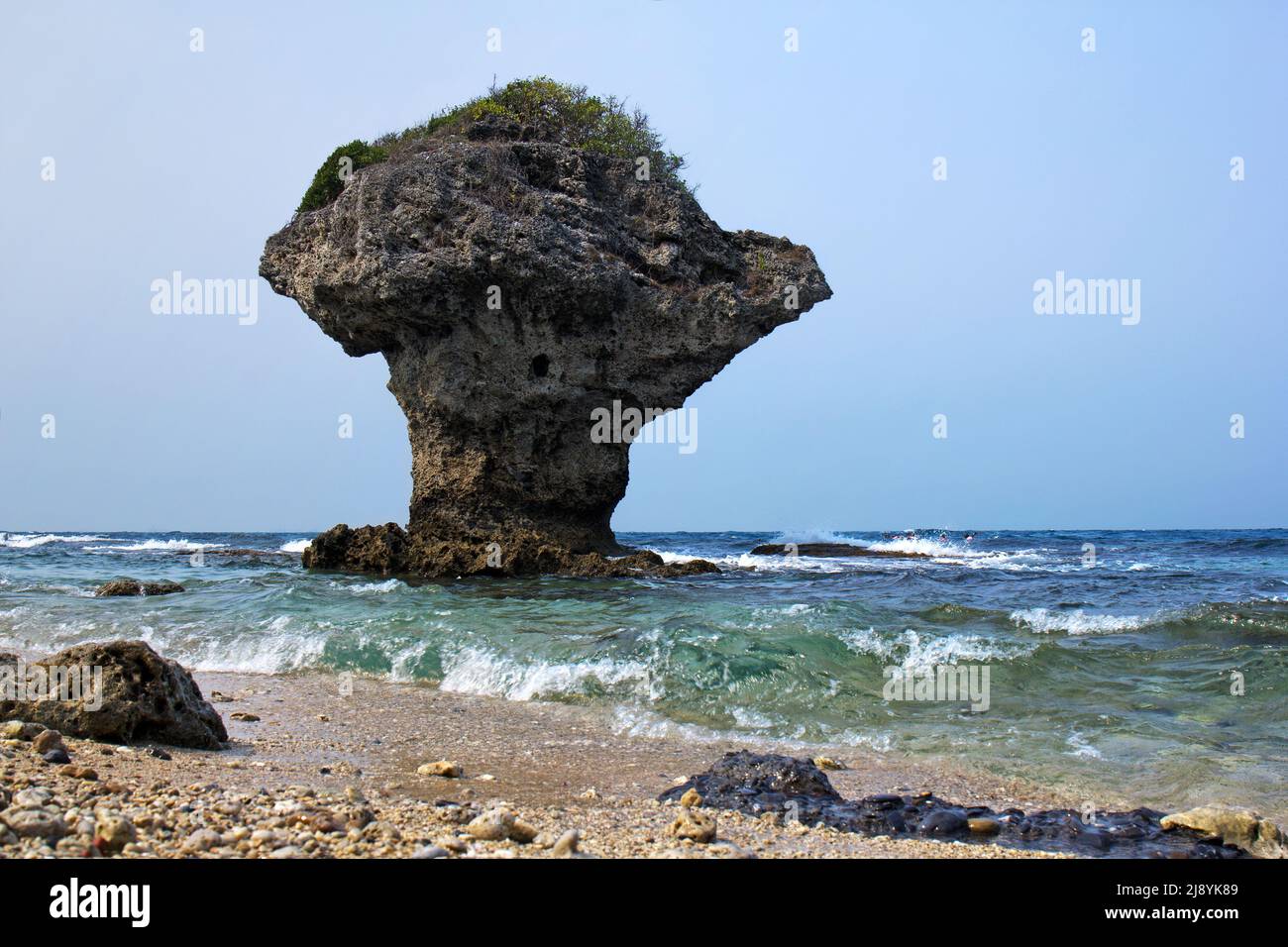 Vase Rock on the Small Liuqiu Island, Taiwan Stock Photo