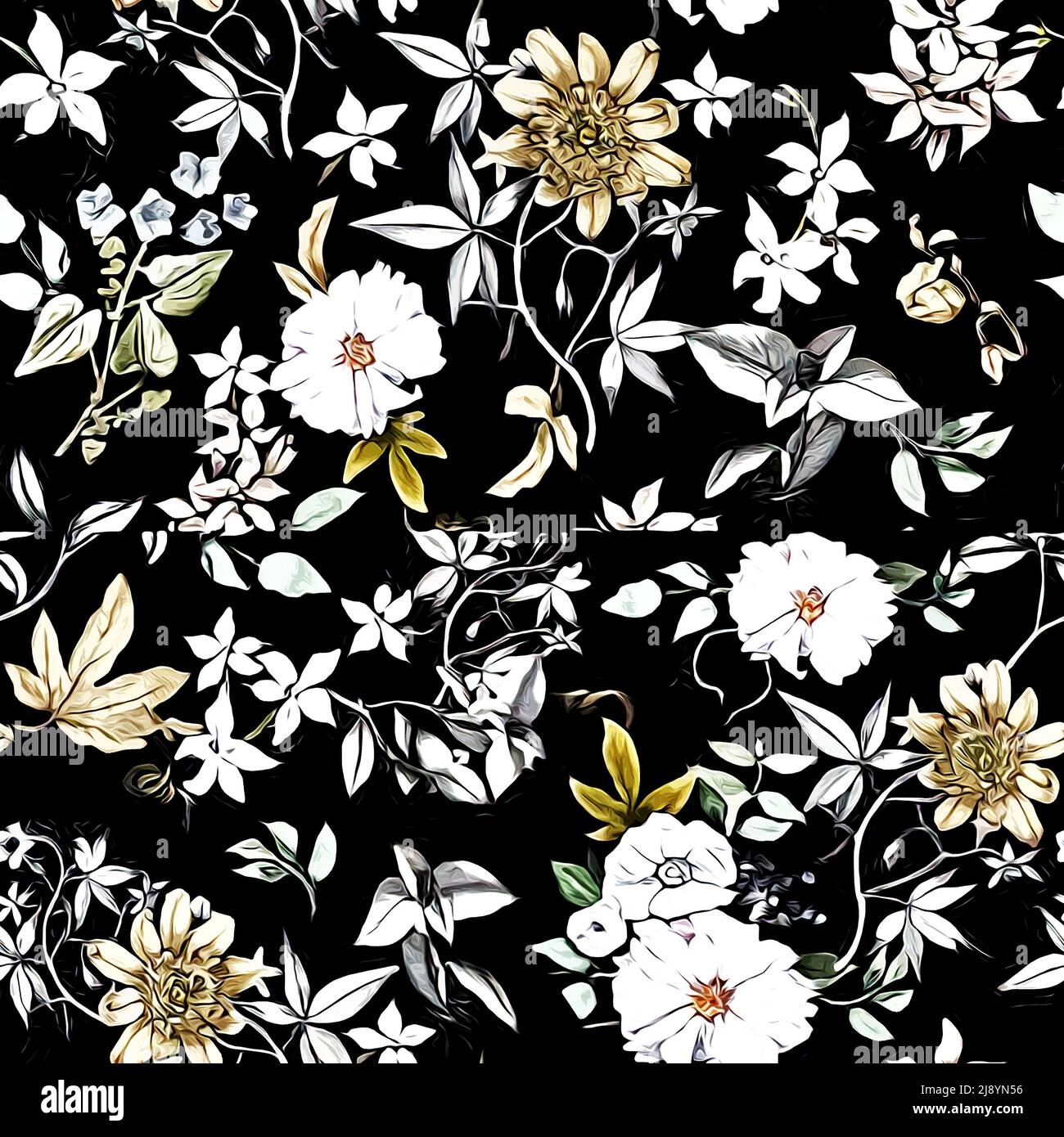 Textile and wallpaper patterns. A printable digital illustration work