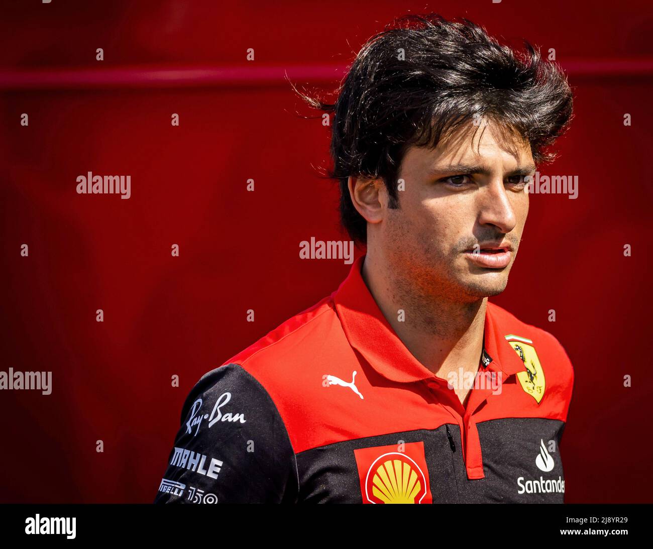 Barcelona, Spain. 19th May, 2022. 2022-05-19 10:41:22 BARCELONA - Carlos Sainz (Ferrari) at the Circuit de Barcelona-Catalunya on the Thursday before the Grand Prix of Spain. REMKO DE WAAL netherlands out - belgium out Credit: ANP/Alamy Live News Stock Photo