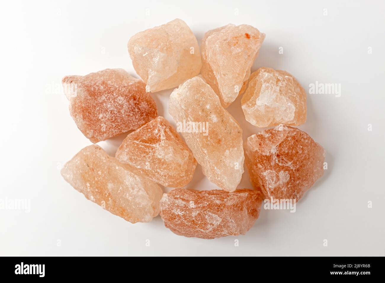 pink salt on a white background Stock Photo