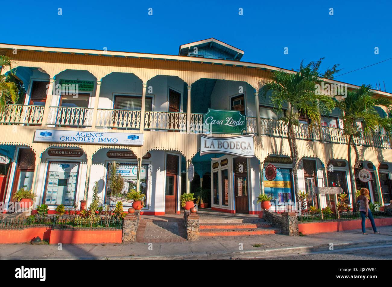 Local people in Las Terrenas city center Samana, Dominican Republic, Carribean, America.   Las Terrenas is the perfect mix of a dreamy beach town and Stock Photo