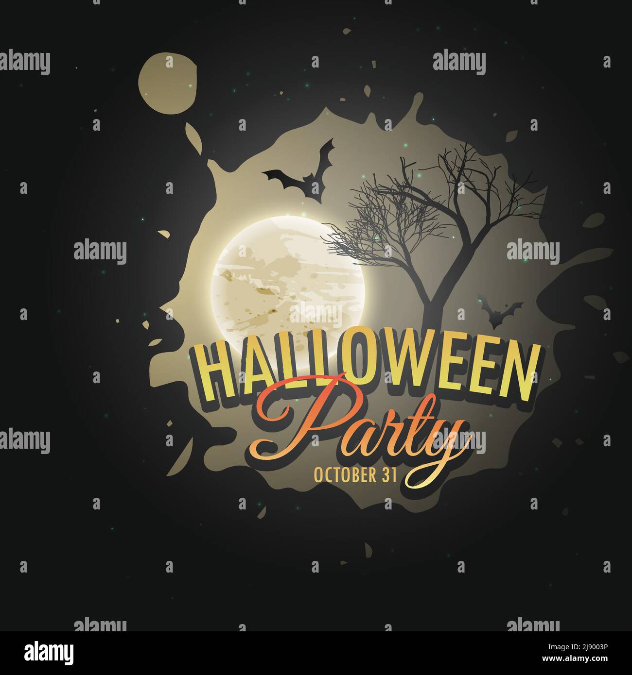 halloween party invitation poster template Stock Vector Image & Art Alamy