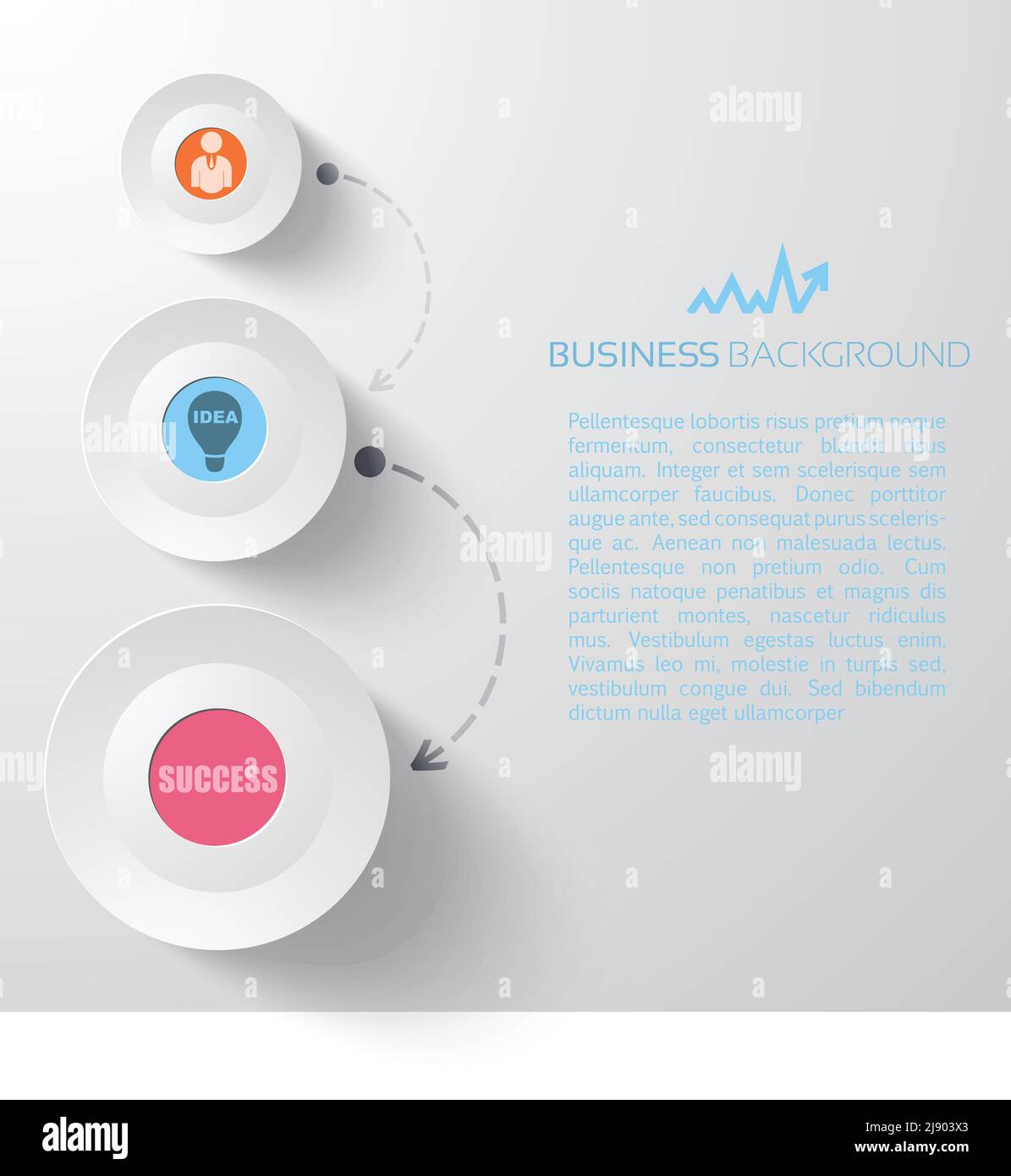 Light business infographics with text circles businessman bulb icons ...