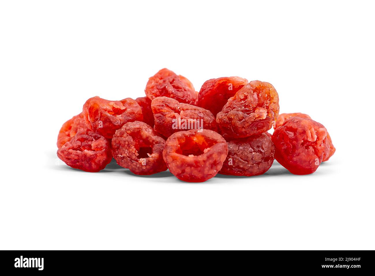 Dried fruits. Dried cherry pitted, closeup, isolated on a white