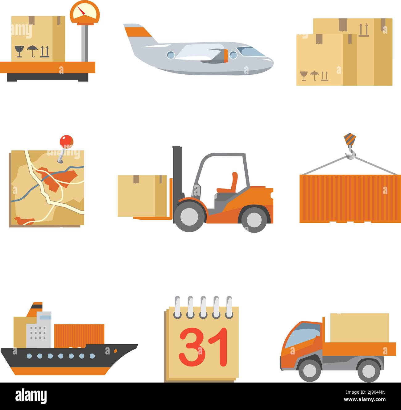 Transport aircraft, delivery on time, computer accounting, control and  accounting of goods. Logistics and delivery set collection icons in  cartoon,fla Stock Vector Image & Art - Alamy