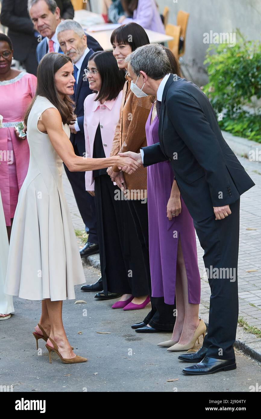 Madrid. Spain. 20220519,  Queen Letizia of Spain, Irene Montero, Jose Luis Rodriguez Zapatero attends  the International Conference ‘Women's Bridges. Proposals from the South for global change’ at UNED Humanities Building on May 19, 2022 in Madrid, Spain Credit: MPG/Alamy Live News Stock Photo