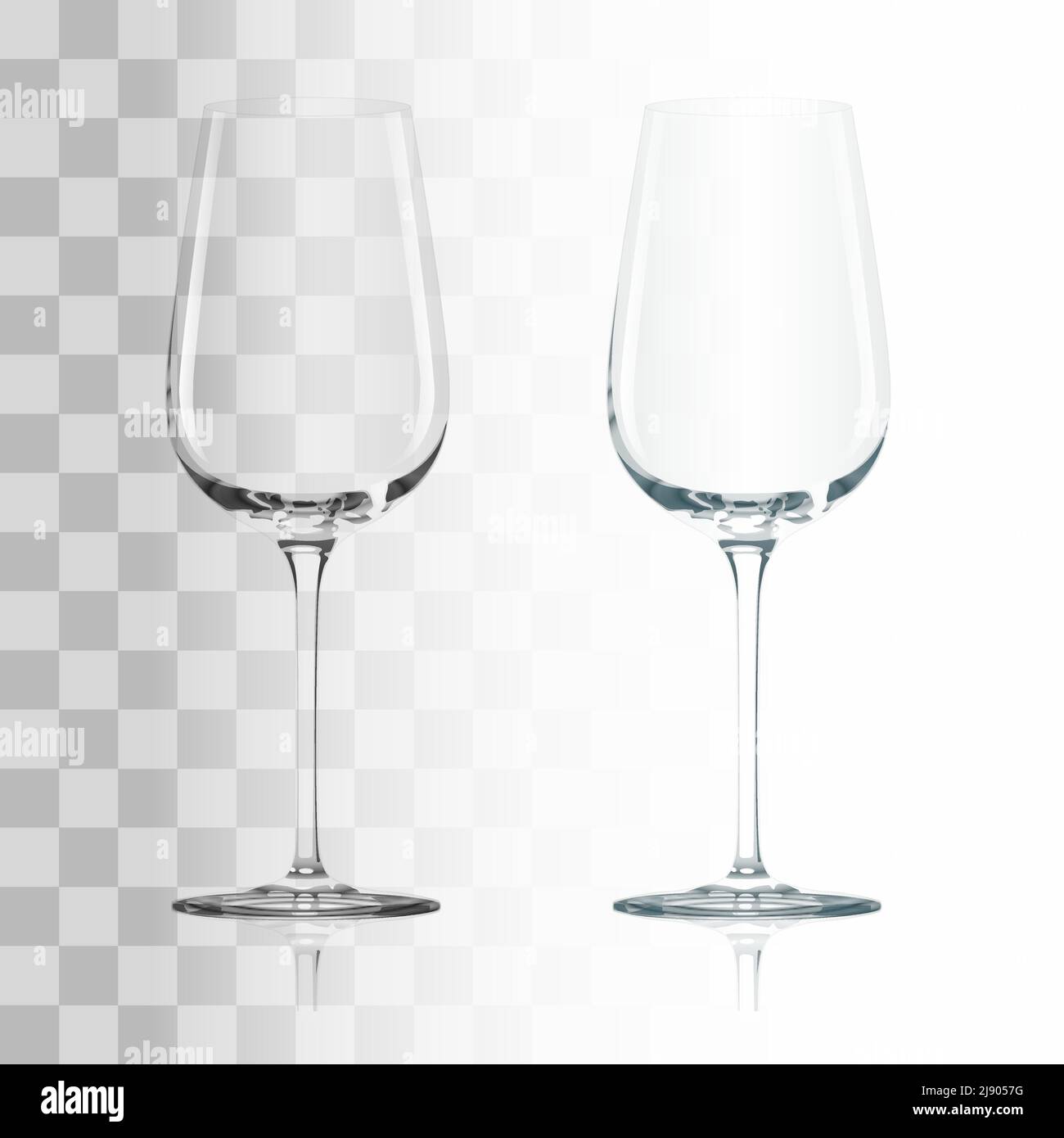 Empty drinking transparent wine glass vector illustration Stock Vector