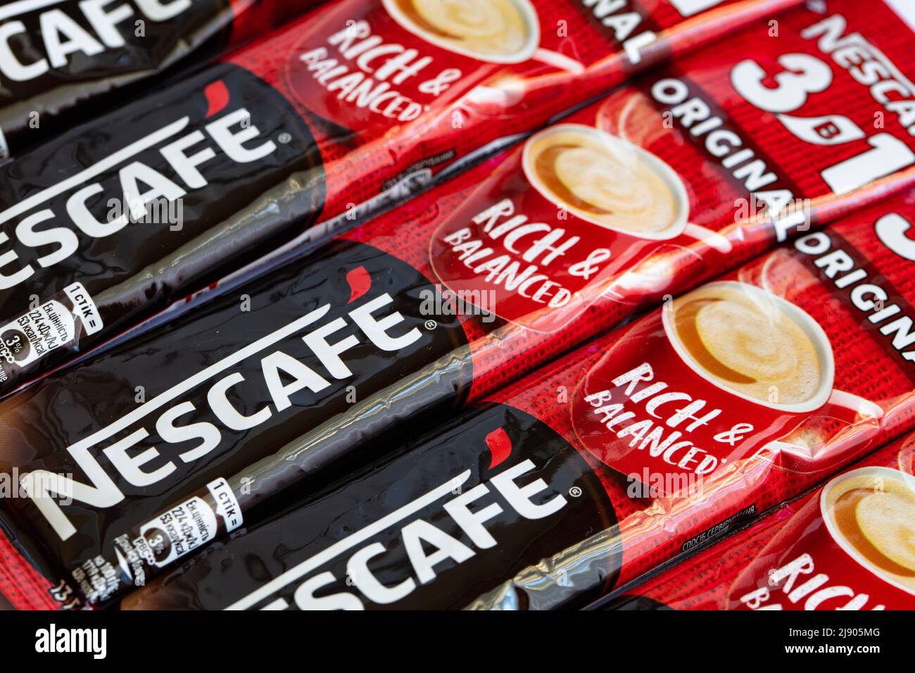 Packet Of Nescafe Cappuccino Coffee Sachets Stock Photo - Alamy