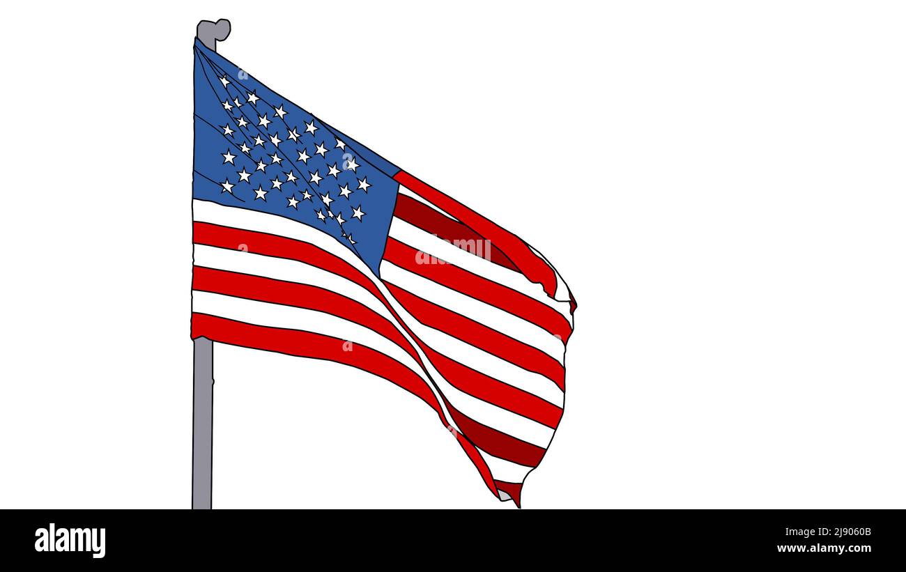 American flag isolated on white with clipping path Stock Photo - Alamy