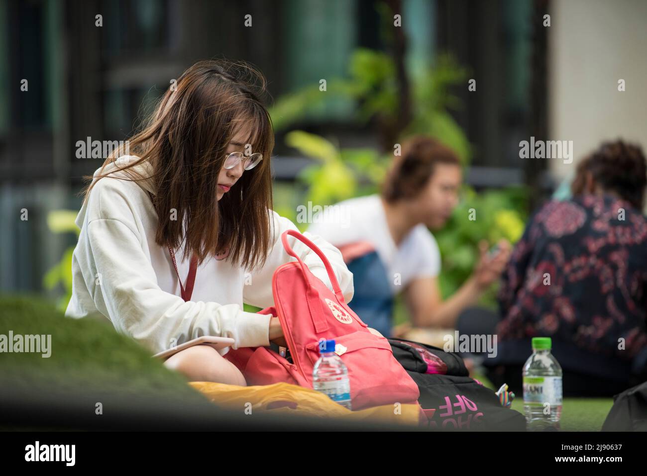 Singapore, Singapore - September 08, 2019: Students The Lasalle College of the Arts in Singapore. Stock Photo