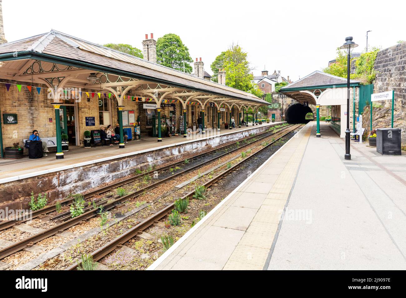 Knaresborough railway station,Knaresborough Town, Yorkshire, UK, England,Knaresborough, Knaresborough UK,Knaresborough Yorkshire,knaresborough train Stock Photo