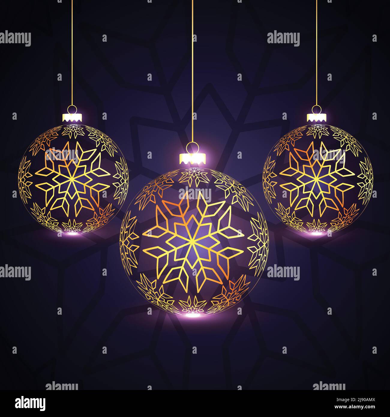 beautiful three golden christmas balls design Stock Vector Image & Art