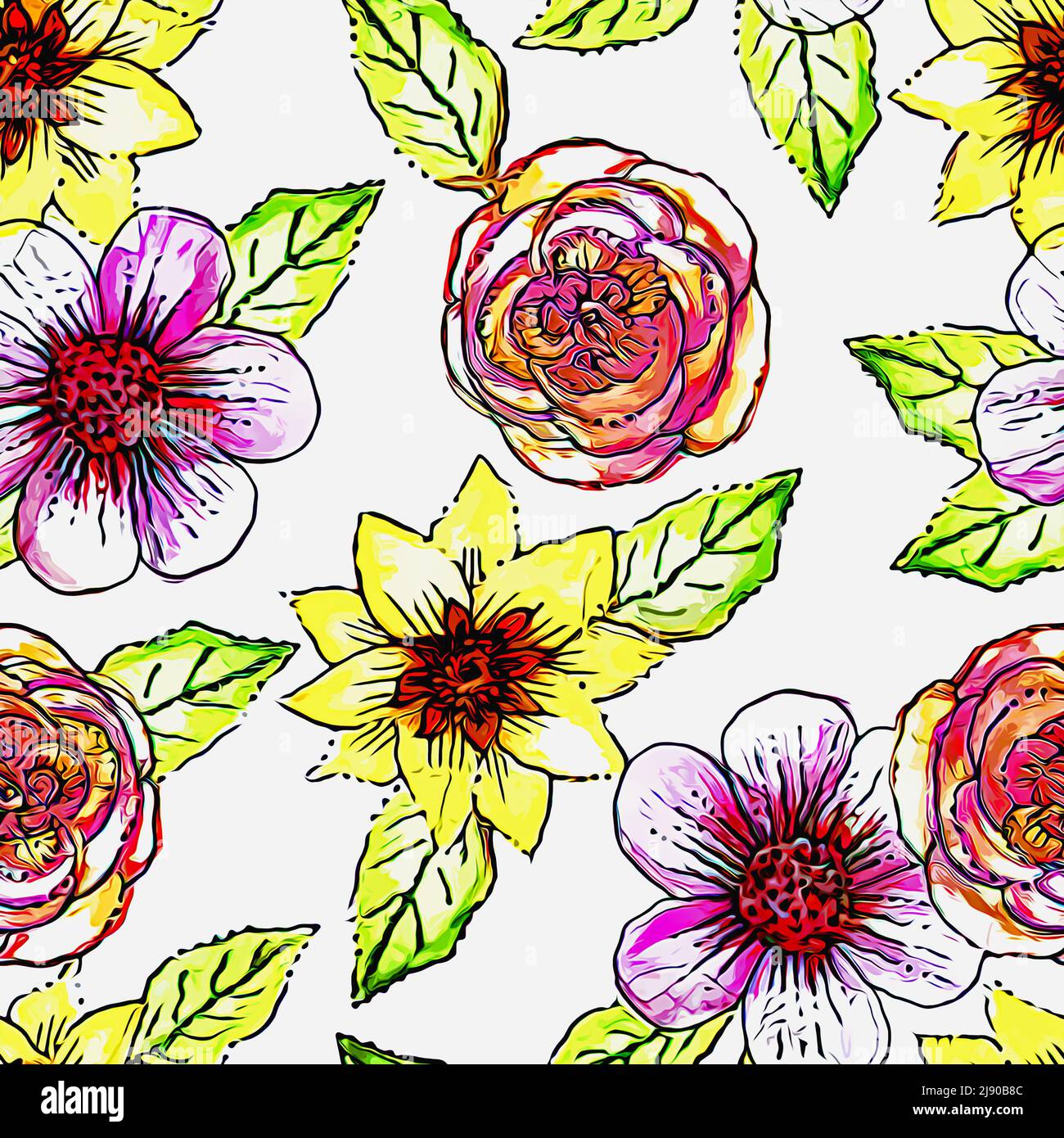 Textile and wallpaper patterns. A printable digital illustration work ...