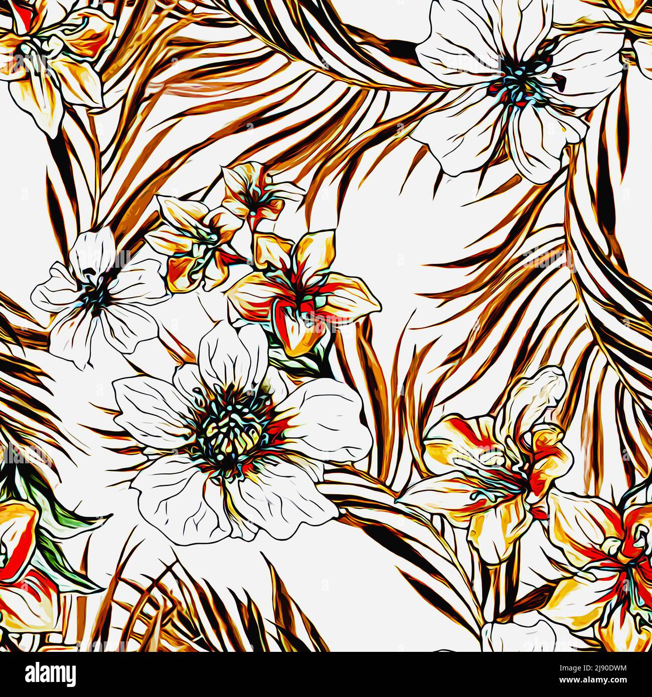 Textile and wallpaper patterns. A printable digital illustration work ...