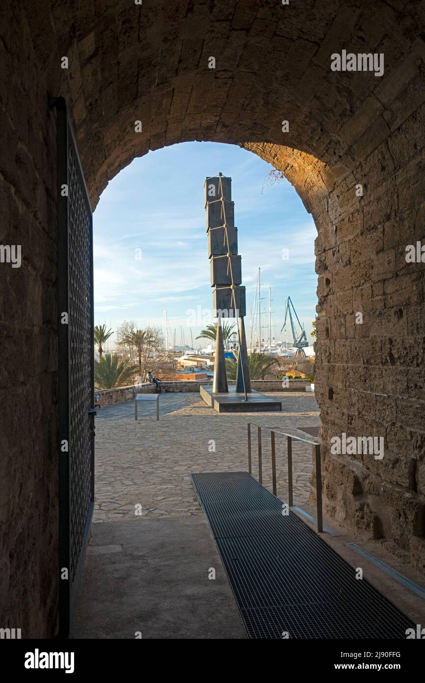 Santiago Calatrava sculpture.Title: Bou .Es Baluard Museum of modern and contemporary art.Palma de Mallorca.Spain Stock Photo