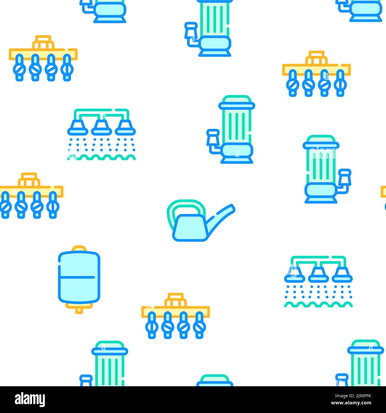 Irrigation System Collection Icons Set isolated illustration Stock ...