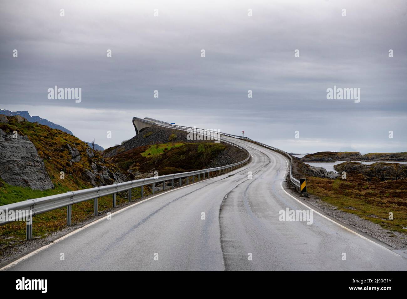 The Storseisundet Bridge,Located in the midwest part of the Norwegian coastline, cantilever bridge part of the Norway Atlantic higway Stock Photo