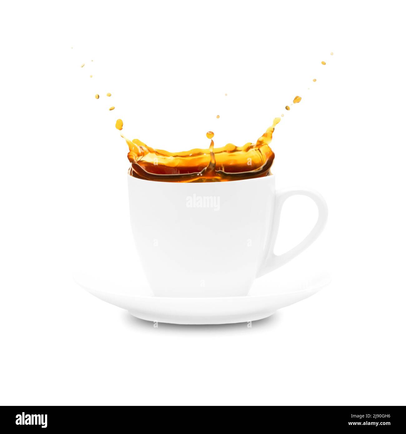 Premium Photo  White cup with one drop coffee splash.on white