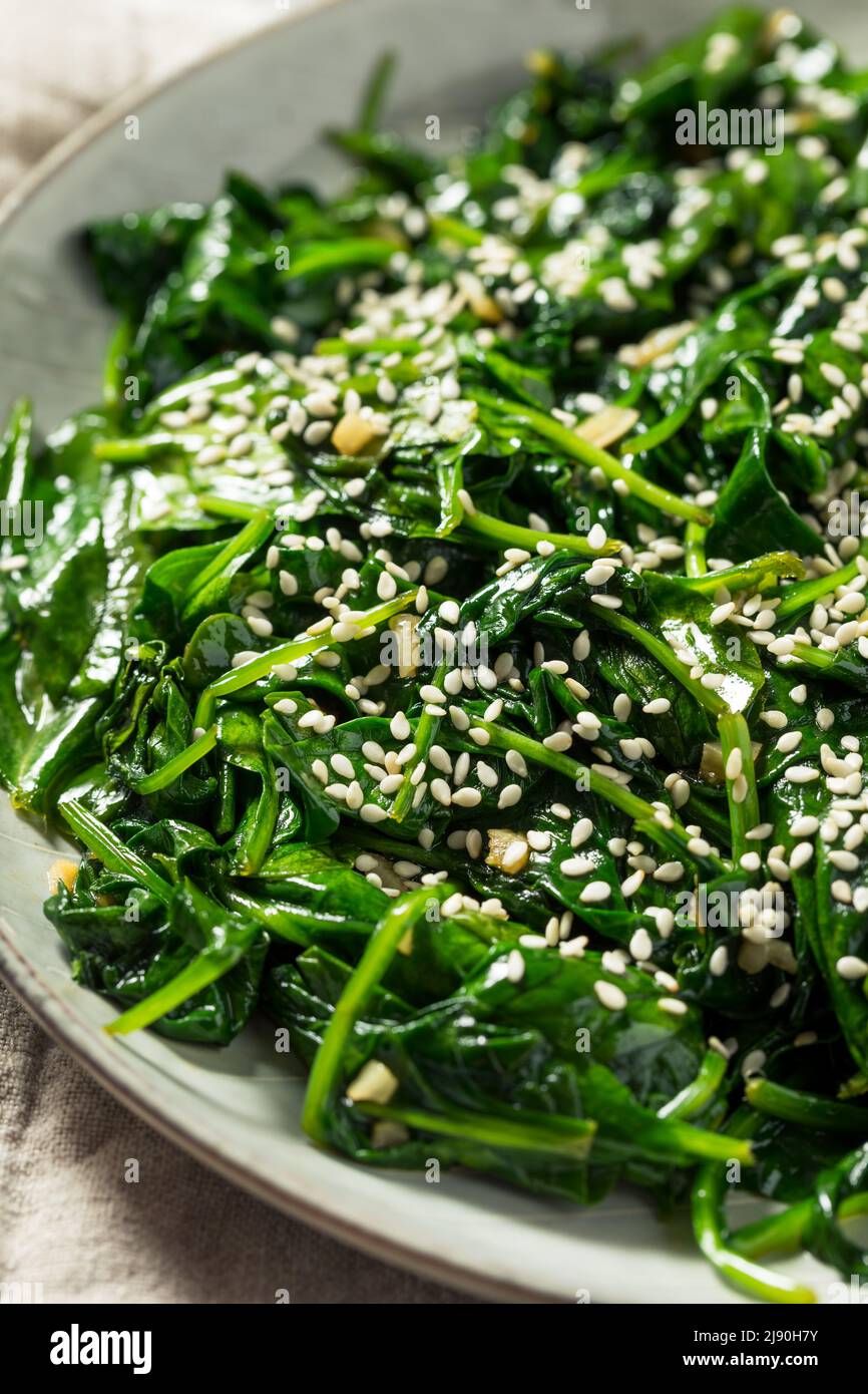 Homemade Sesame Asian Spinach Salad with Soy Sauce Stock Photo Alamy