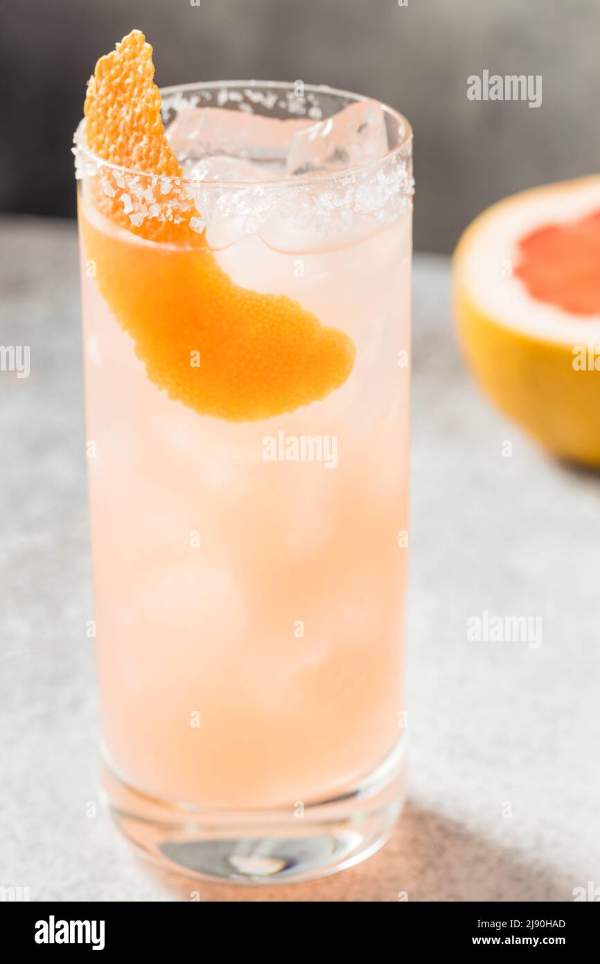 Cold Refreshing Salty Dog Cocktail with Tequila and Grapefruit Stock Photo