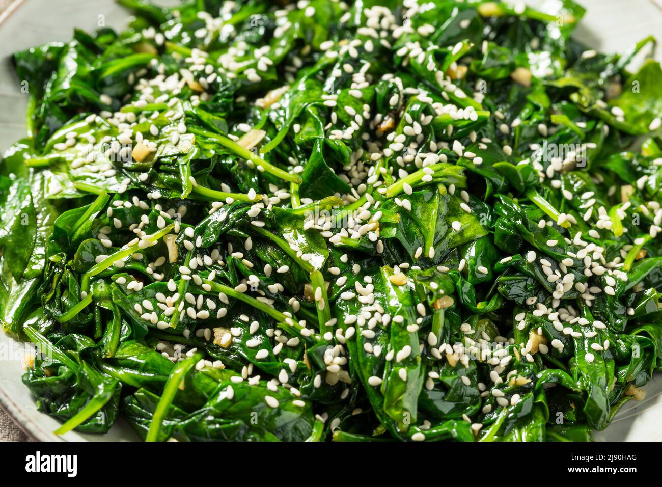 Homemade Sesame Asian Spinach Salad with Soy Sauce Stock Photo Alamy