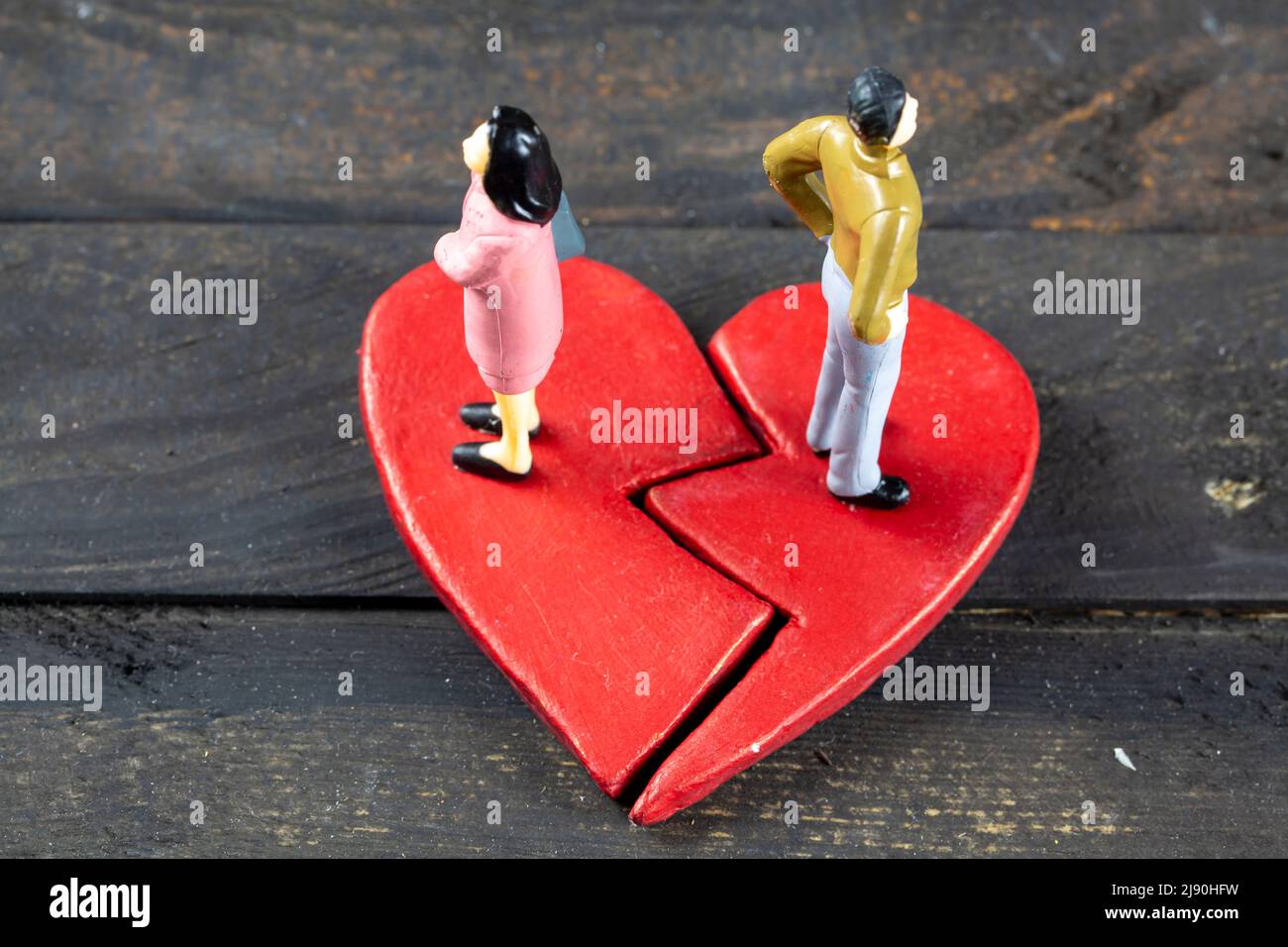 Couple Getting Divorced, Divorce or Love Consept Stock Photo