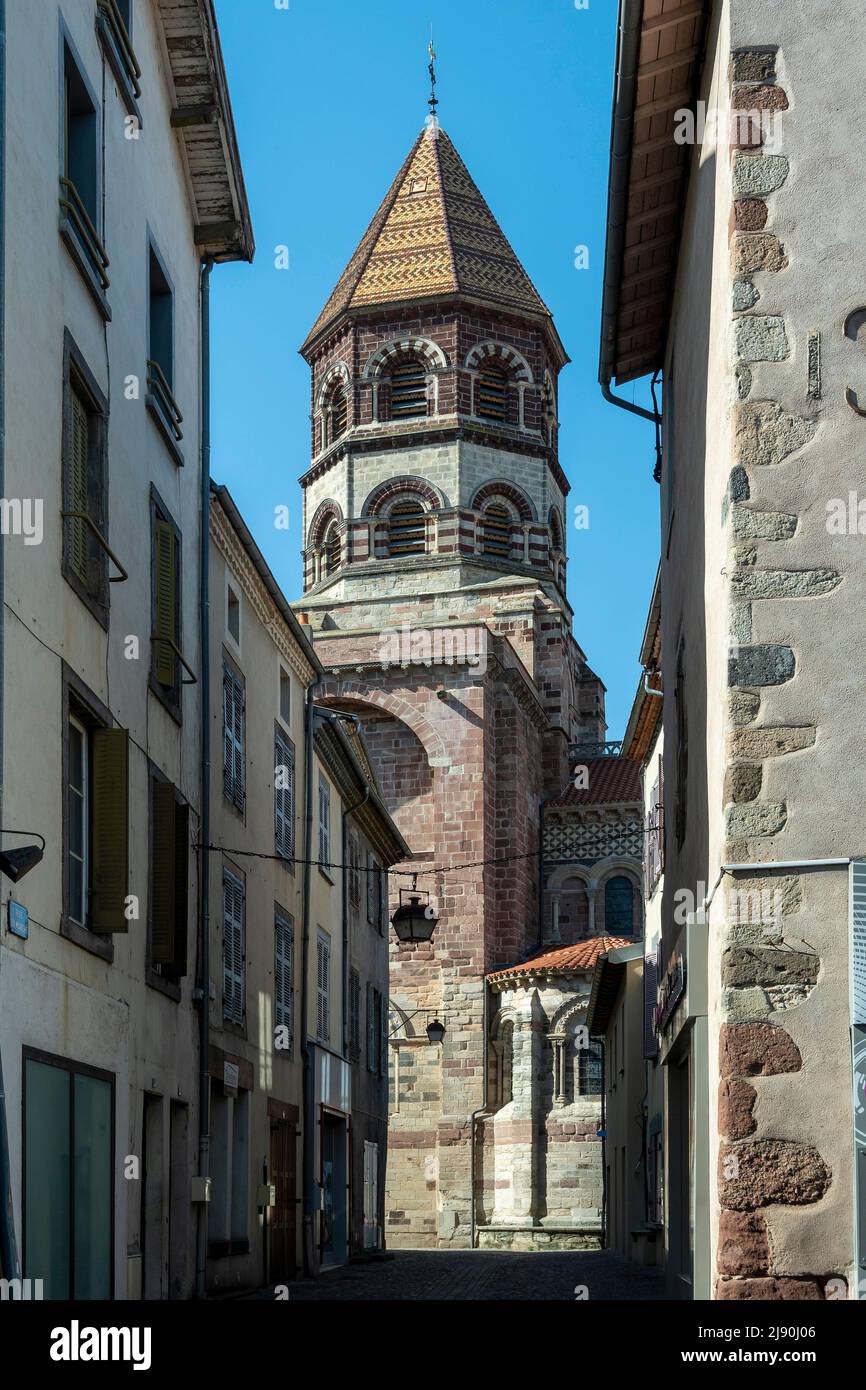 Brioude, basilica Saint Julien, Haute Loire department, Auvergne Rhone Alpes, France, Europe Stock Photo