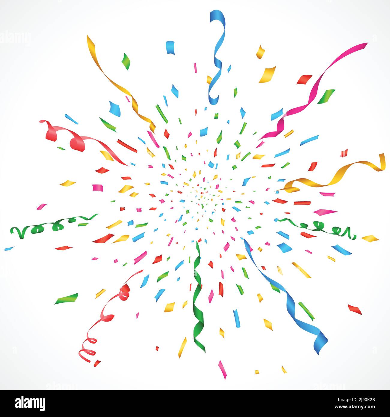 confetti and serpentine explosion burst background Stock Vector Image