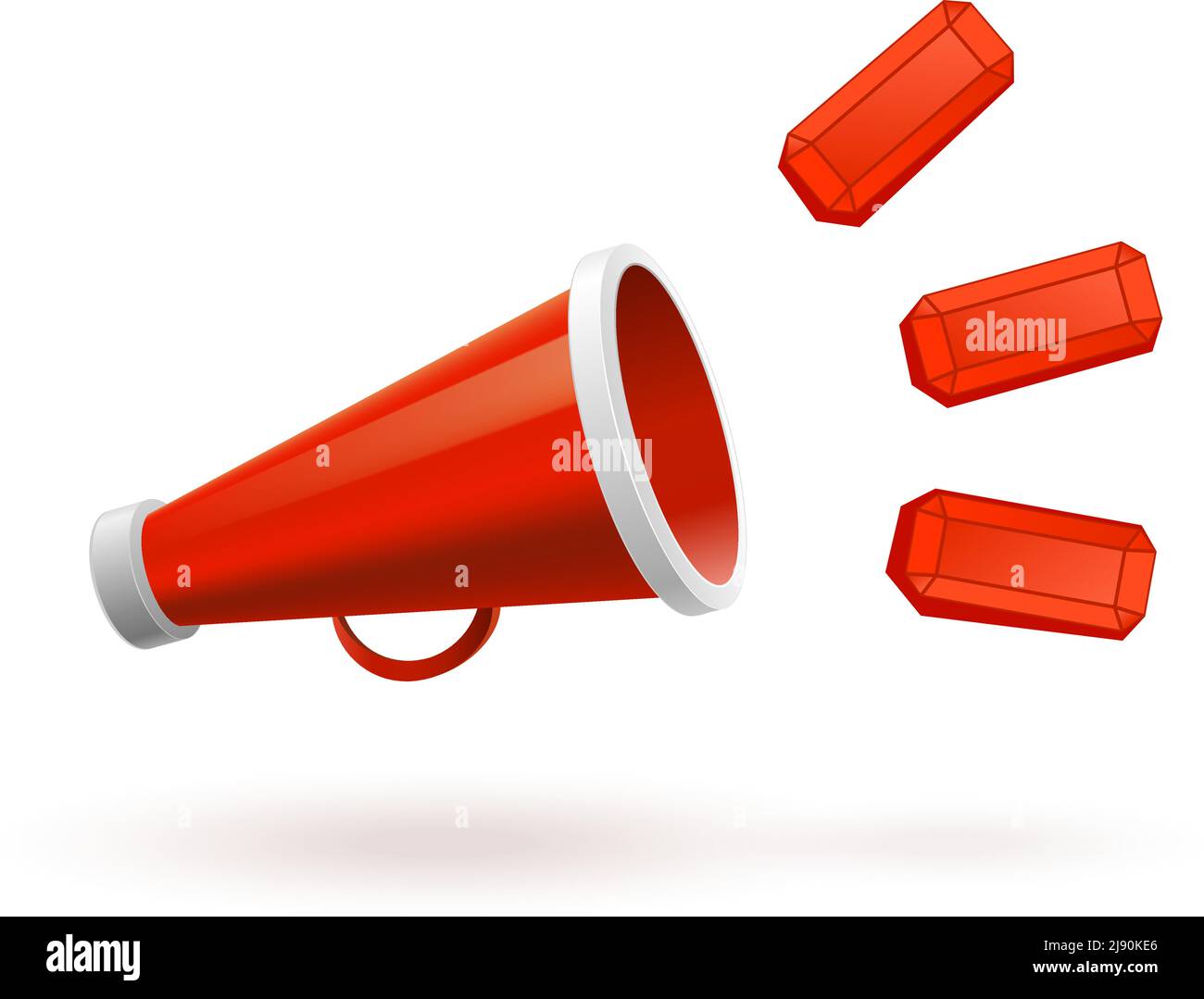 Vector Red Megaphone isolated on white background Stock Vector Image