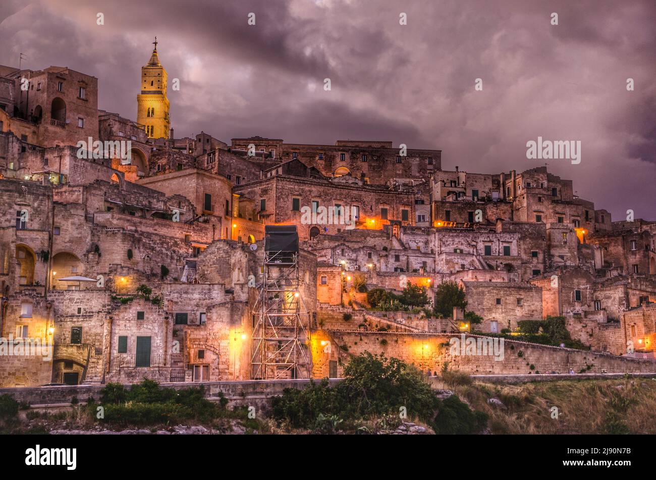 Matera Italy July 2019 A Dramatic And Iconic View At Sunset Of 