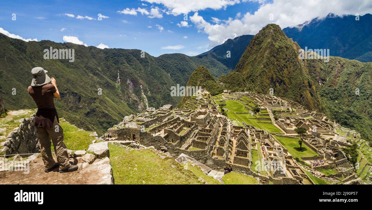 Taking Photos Of Machu Picchu, Peru Stock Photo