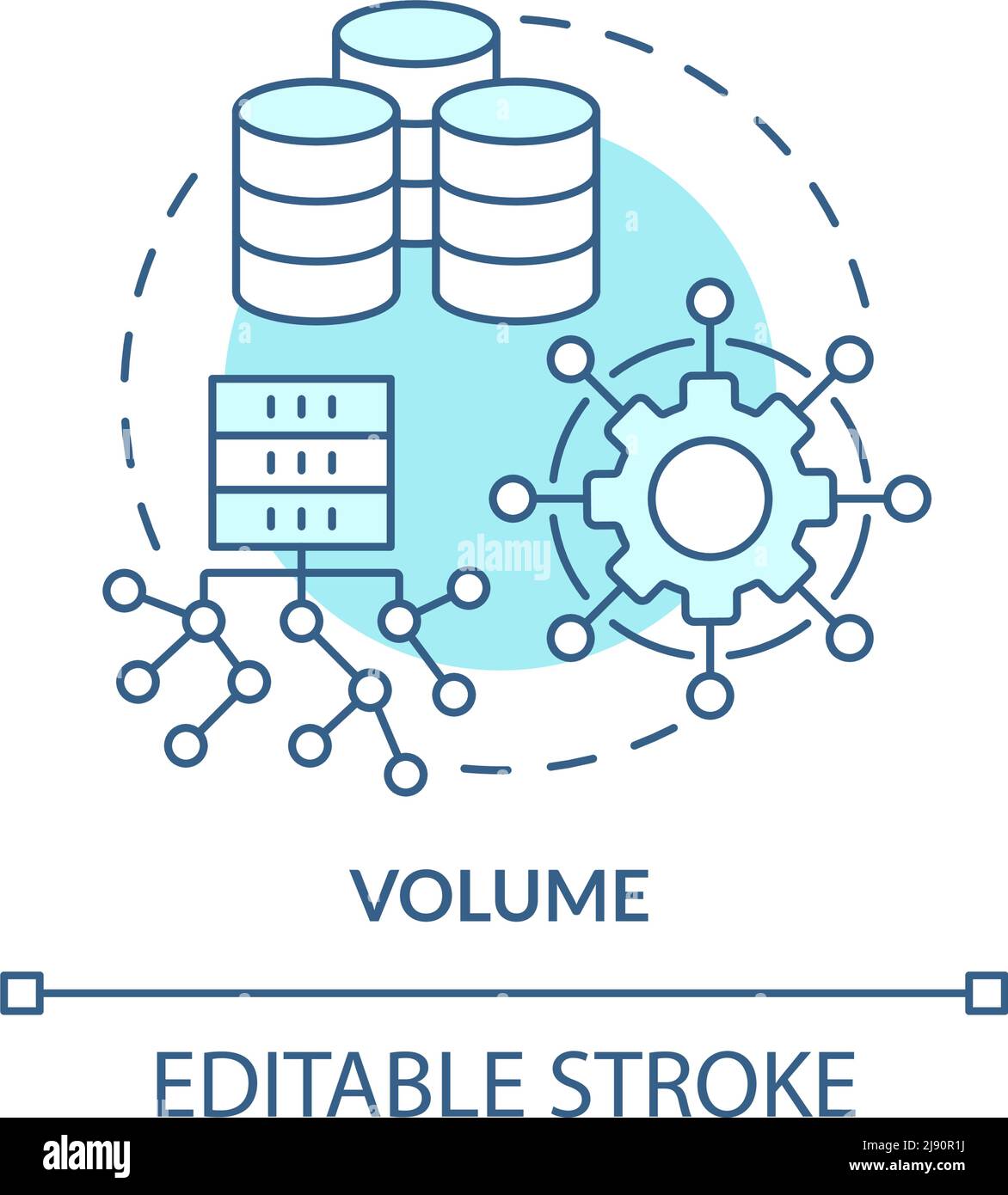 Volume turquoise concept icon Stock Vector