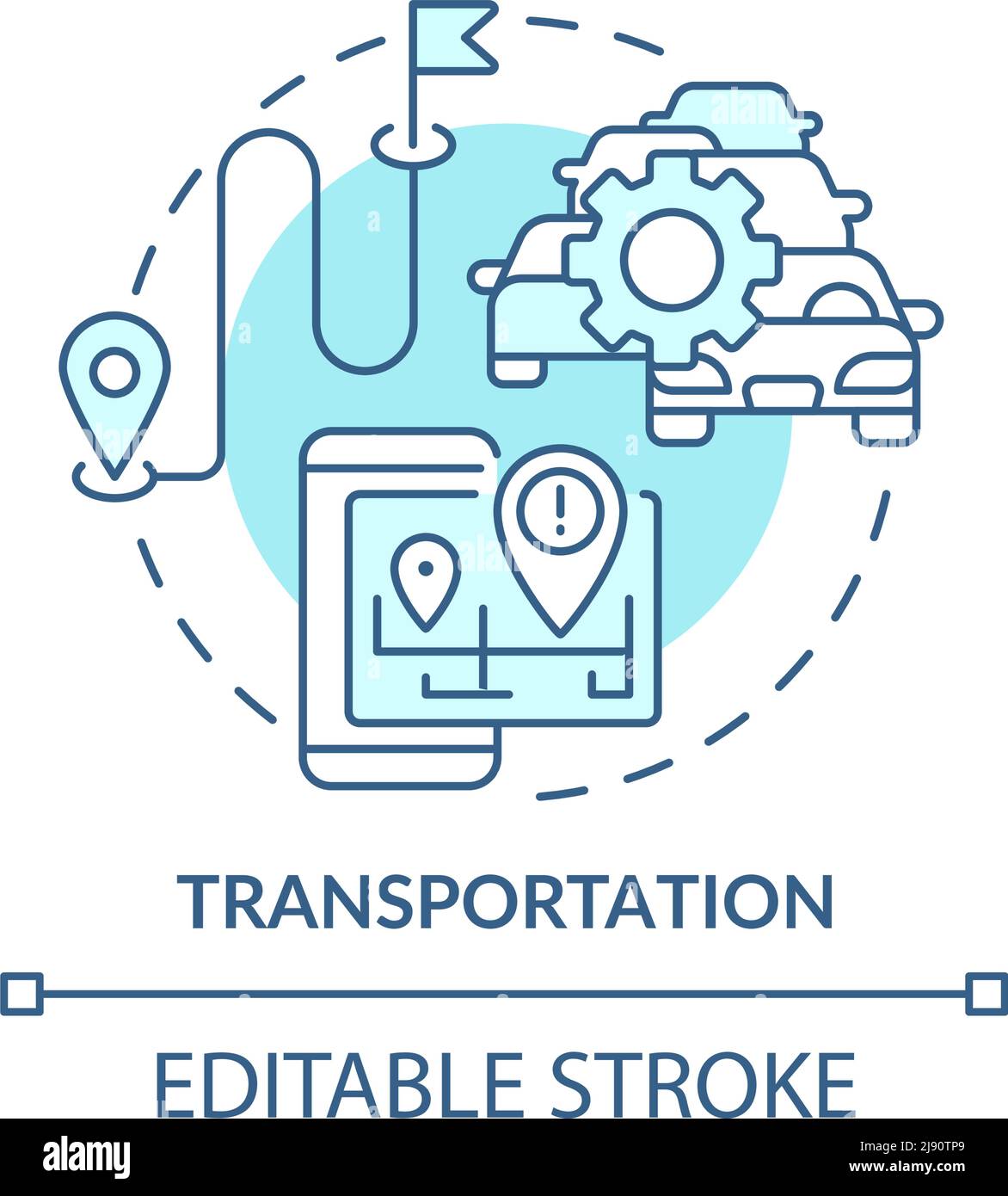 Transportation turquoise concept icon Stock Vector