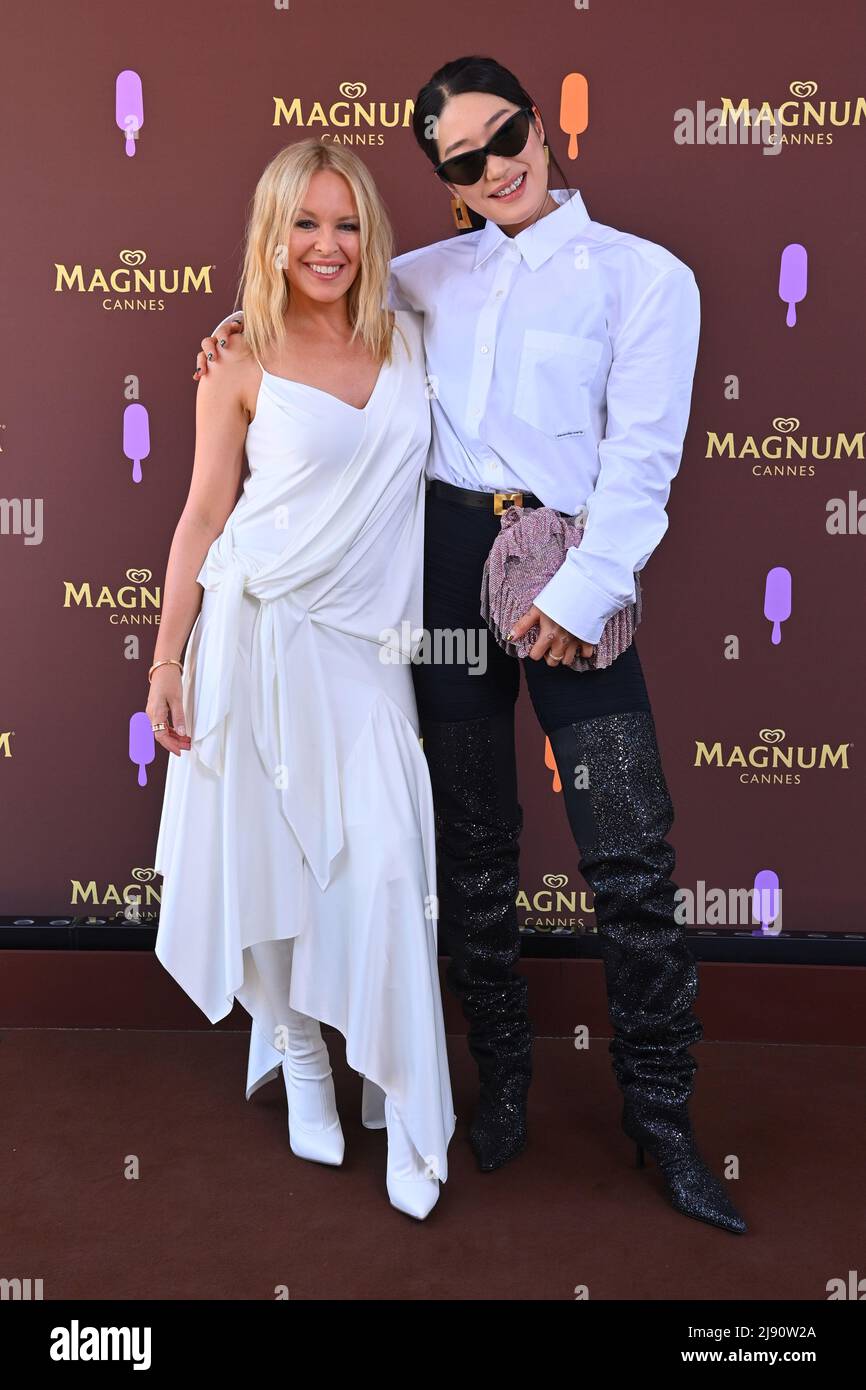 Kylie Minogue (left) and Peggy Gou arrive at the Magnum ‘Classics Can