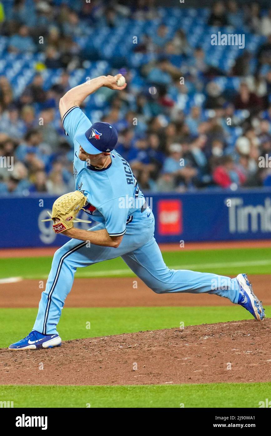 Toronto Blue Jay Pitcher Trevor Richards 33 Throws A Pitch During An 