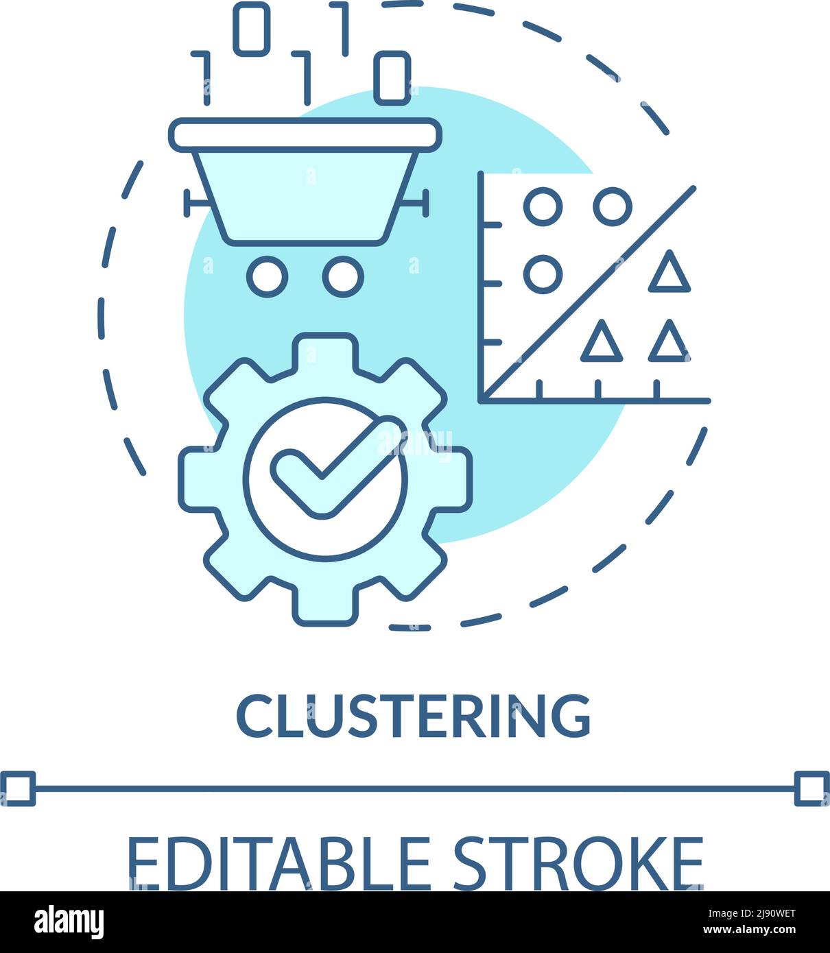 Clustering turquoise concept icon Stock Vector