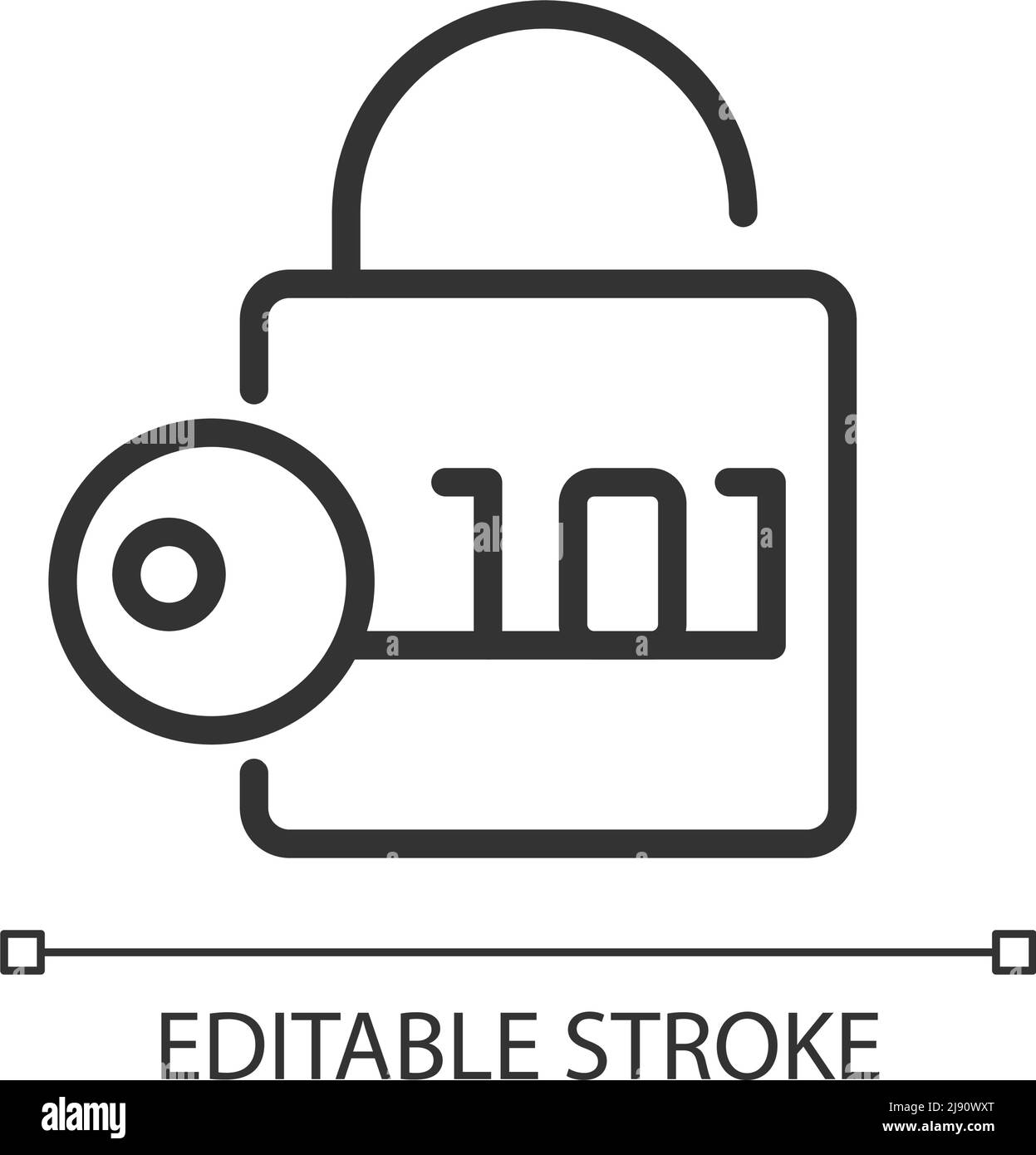 Decryption pixel perfect linear icon Stock Vector Image & Art - Alamy