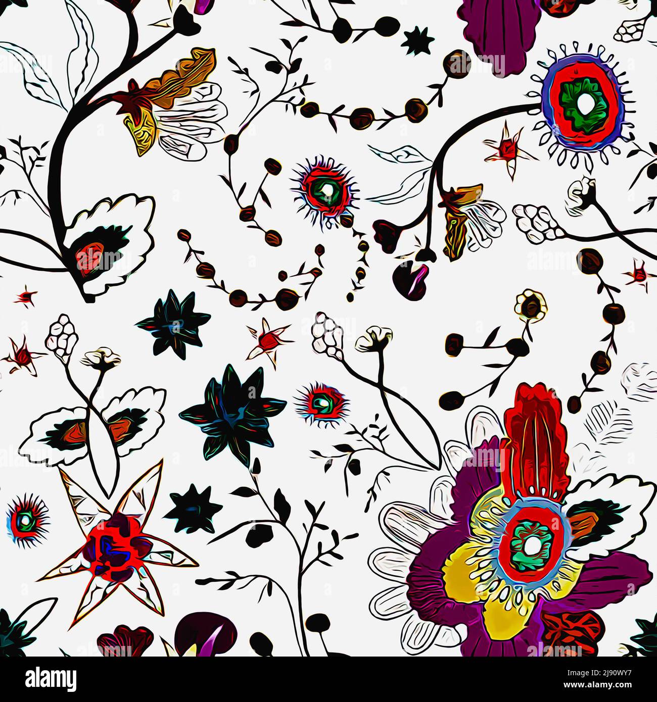 Textile and wallpaper patterns. A printable digital illustration work ...