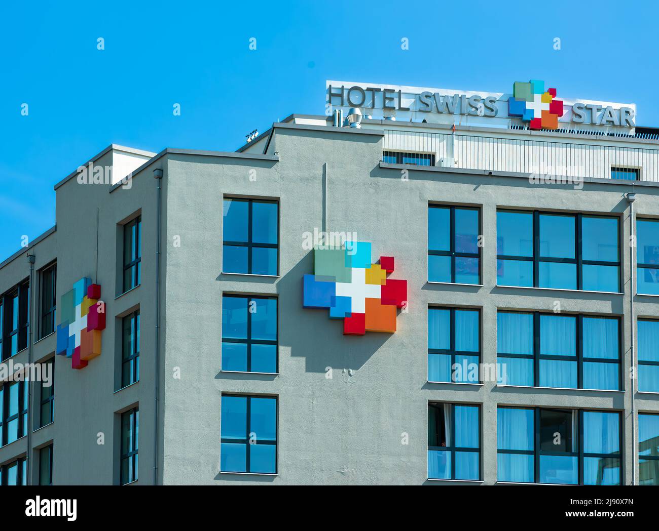 Wetzikon, Switzerland - May 14, 2022: Modern Hotel Swiss Star in Wetzikon was established in 2012 Stock Photo