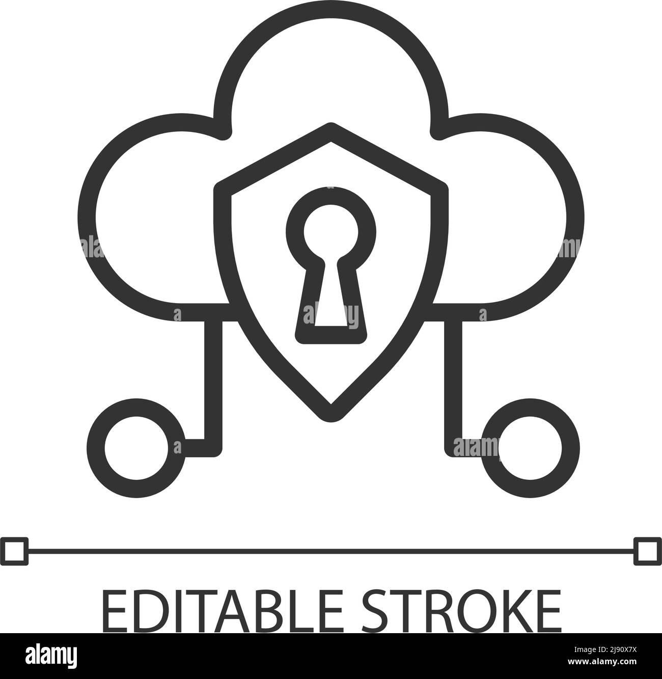 Cloud security pixel perfect linear icon Stock Vector Image & Art - Alamy