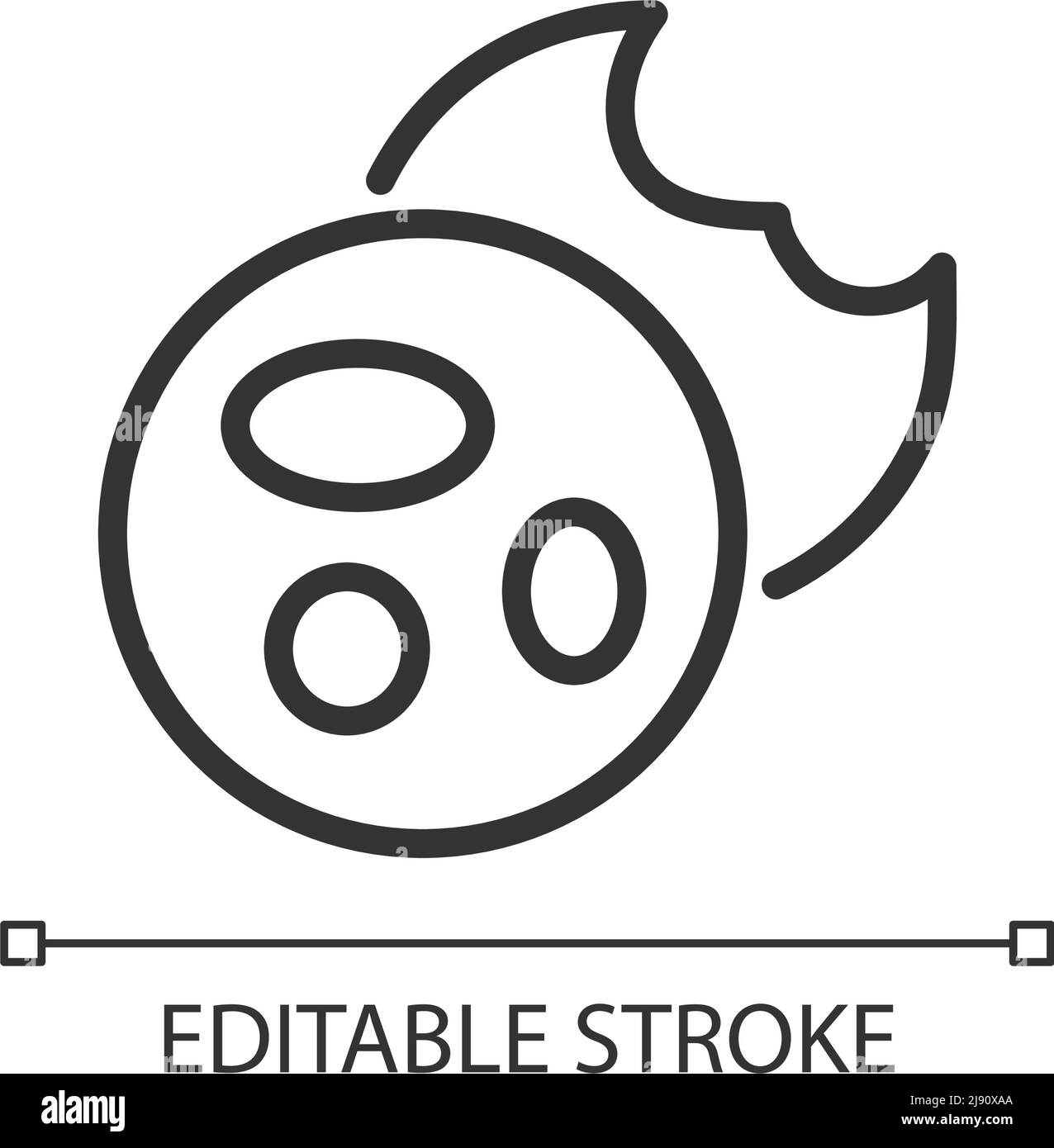 Cookies pixel perfect linear icon Stock Vector
