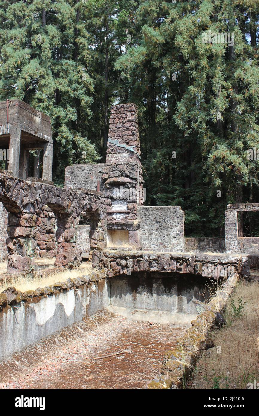 Courtyard, Wolf House, Jack London State Historic Park, California Stock Photo