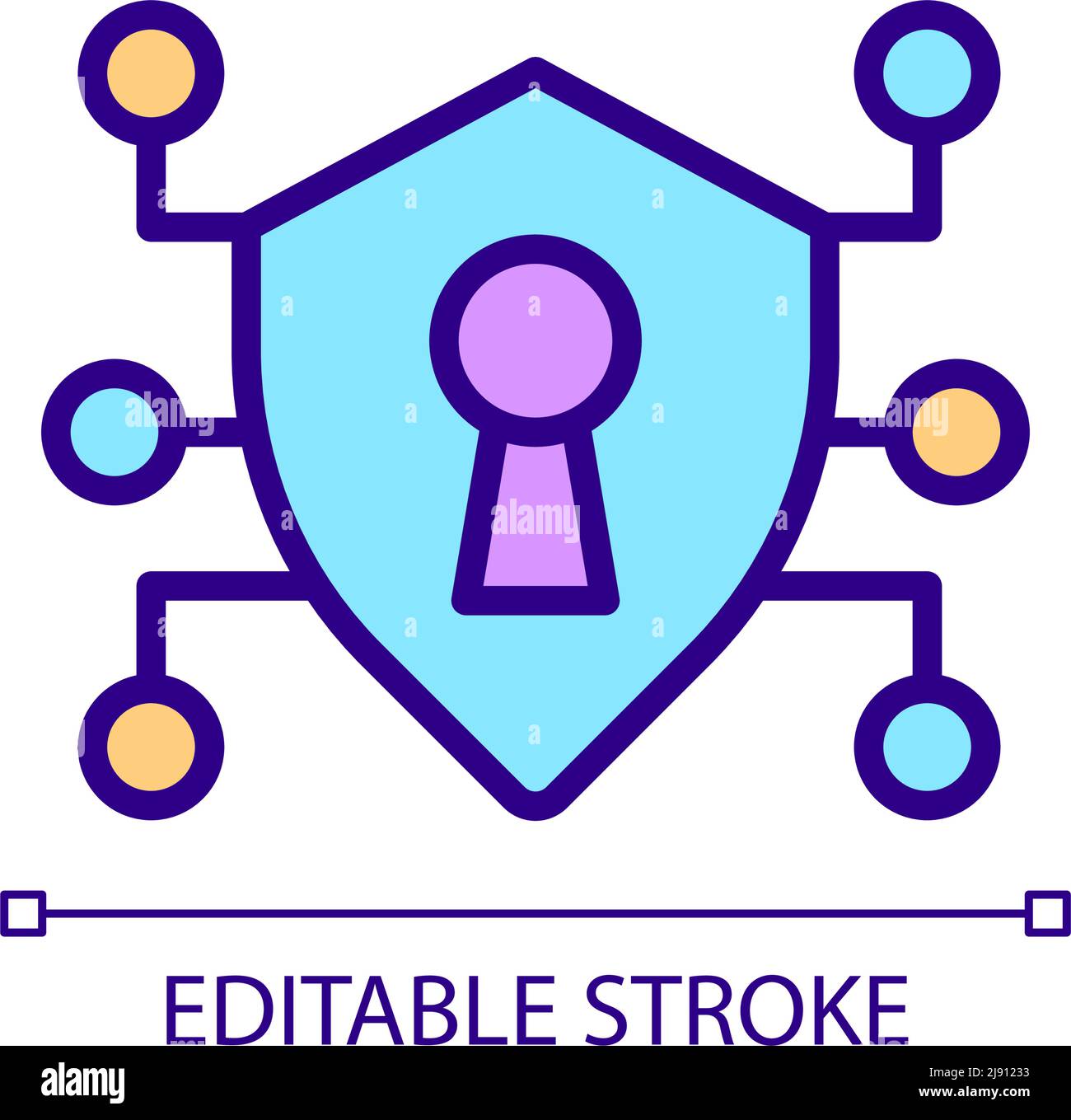 Secure data pixel perfect RGB color icon Stock Vector