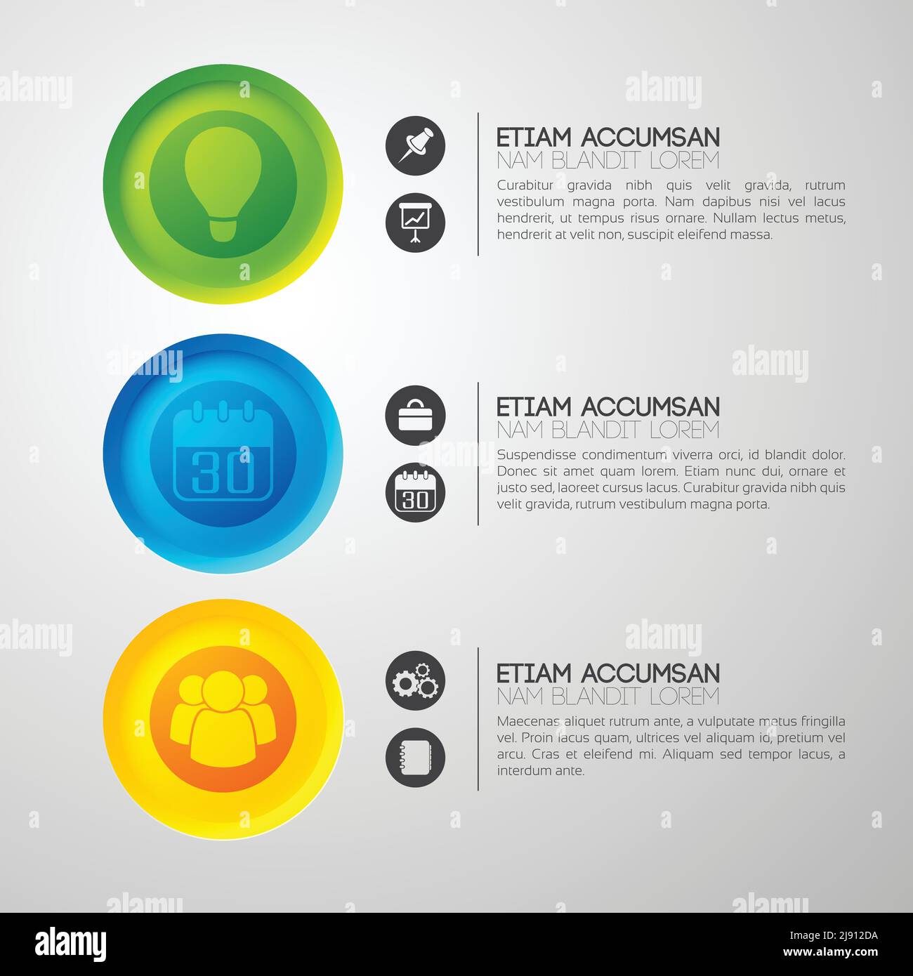 Infographic teamwork concept with monochrome and colorful round icons