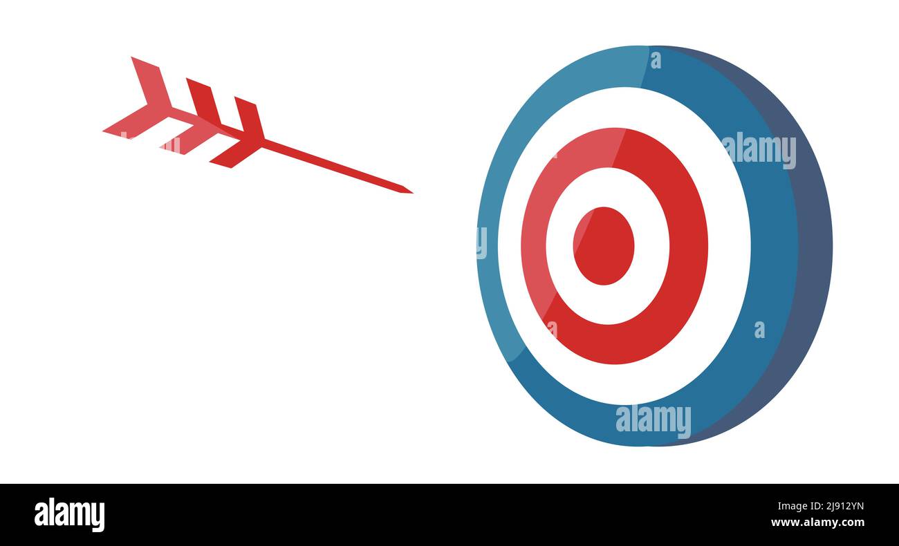 Target and bow arrow icon set. Editable vector. Stock Vector